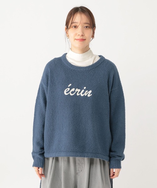 studio CLIP(スタディオクリップ)の「ロゴ刺繍ドロストプルオーバー(ニット/セーター・レディース・ネイビー/オフホワイト/グレー・FREE)」の22枚目の写真