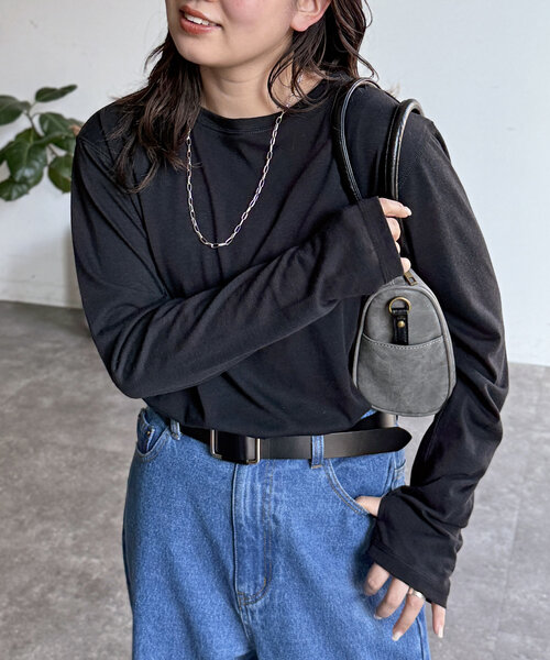CPCM(シーピーシーエム)の「スラブシアーロンT(Tシャツ/カットソー・レディース・ブラック/グレー/オフホワイト/ネイビー/グリーン/レッド・MEDIUM/LARGE)」の1枚目の写真