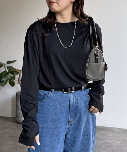 CPCM(シーピーシーエム)の「スラブシアーロンT(Tシャツ/カットソー・レディース・ブラック/グレー/オフホワイト/ネイビー/グリーン/レッド・MEDIUM/LARGE)」の15枚目の写真