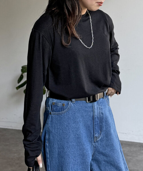 CPCM(シーピーシーエム)の「スラブシアーロンT(Tシャツ/カットソー・レディース・ブラック/グレー/オフホワイト/ネイビー/グリーン/レッド・MEDIUM/LARGE)」の18枚目の写真