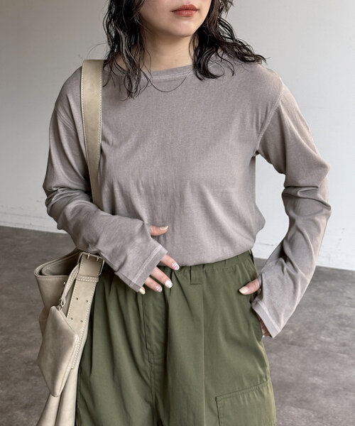 CPCM(シーピーシーエム)の「スラブシアーロンT(Tシャツ/カットソー・レディース・ブラック/グレー/オフホワイト/ネイビー/グリーン/レッド・MEDIUM/LARGE)」の20枚目の写真