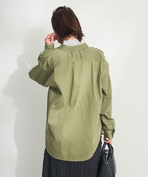 CRAFT STANDARD BOUTIQUE(クラフトスタンダードブティック)の「ワークシャツ ◆(シャツ/ブラウス・レディース・カーキ/ベージュ/ライトインディゴブルー・FREE)」の5枚目の写真