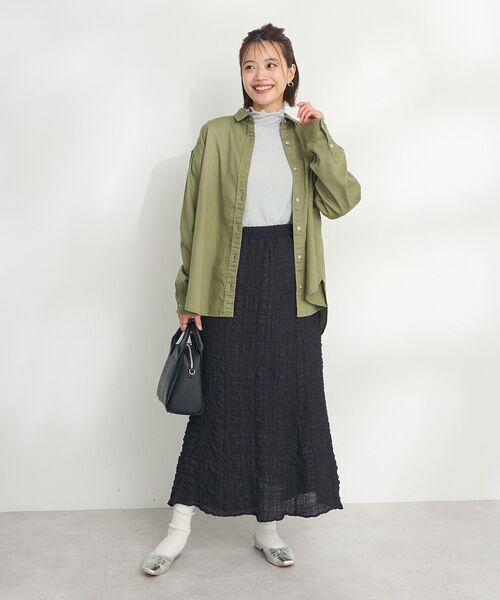 CRAFT STANDARD BOUTIQUE(クラフトスタンダードブティック)の「ワークシャツ ◆(シャツ/ブラウス・レディース・カーキ/ベージュ/ライトインディゴブルー・FREE)」の6枚目の写真