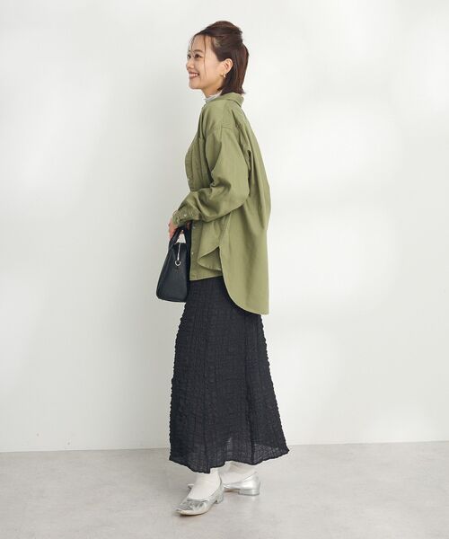 CRAFT STANDARD BOUTIQUE(クラフトスタンダードブティック)の「ワークシャツ ◆(シャツ/ブラウス・レディース・カーキ/ベージュ/ライトインディゴブルー・FREE)」の7枚目の写真