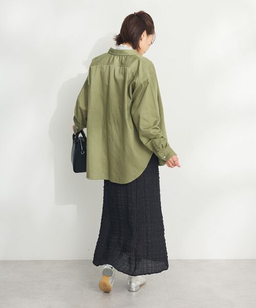 CRAFT STANDARD BOUTIQUE(クラフトスタンダードブティック)の「ワークシャツ ◆(シャツ/ブラウス・レディース・カーキ/ベージュ/ライトインディゴブルー・FREE)」の8枚目の写真