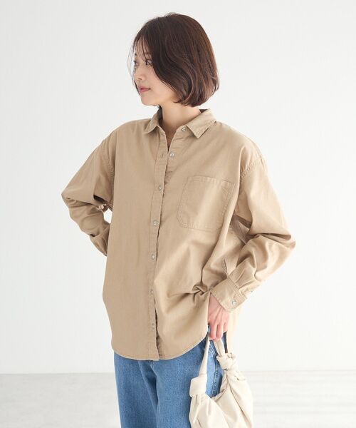 CRAFT STANDARD BOUTIQUE(クラフトスタンダードブティック)の「ワークシャツ ◆(シャツ/ブラウス・レディース・カーキ/ベージュ/ライトインディゴブルー・FREE)」の10枚目の写真