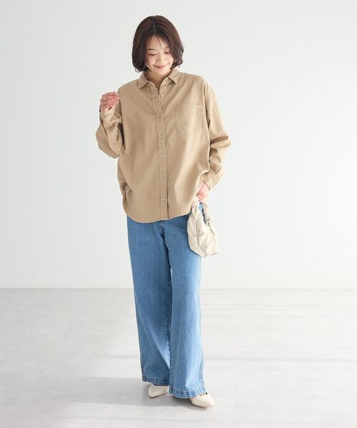 CRAFT STANDARD BOUTIQUE(クラフトスタンダードブティック)の「ワークシャツ ◆(シャツ/ブラウス・レディース・カーキ/ベージュ/ライトインディゴブルー・FREE)」の13枚目の写真