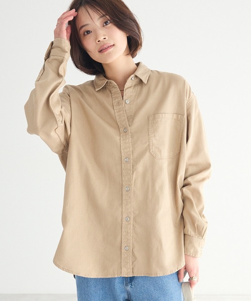 CRAFT STANDARD BOUTIQUE(クラフトスタンダードブティック)の「ワークシャツ ◆(シャツ/ブラウス・レディース・カーキ/ベージュ/ライトインディゴブルー・FREE)」の2枚目の写真