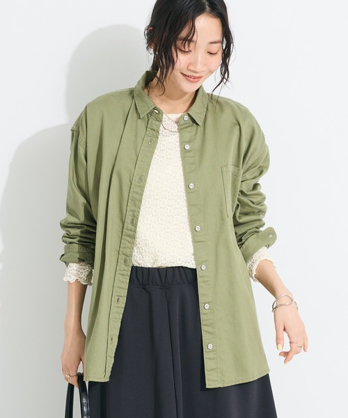 CRAFT STANDARD BOUTIQUE(クラフトスタンダードブティック)の「ワークシャツ ◆(シャツ/ブラウス・レディース・カーキ/ベージュ/ライトインディゴブルー・FREE)」の1枚目の写真