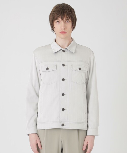 BLACK LABEL CRESTBRIDGE（ブラックレーベル・クレストブリッジ）の「OTONAデニムジャケット（ブルゾン・メンズ・ライトグレー/ネイビー・M/L/XL）」の15枚目の写真