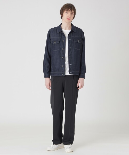 BLACK LABEL CRESTBRIDGE（ブラックレーベル・クレストブリッジ）の「OTONAデニムジャケット（ブルゾン・メンズ・ライトグレー/ネイビー・M/L/XL）」の9枚目の写真