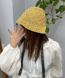 麦わらボンネット帽
