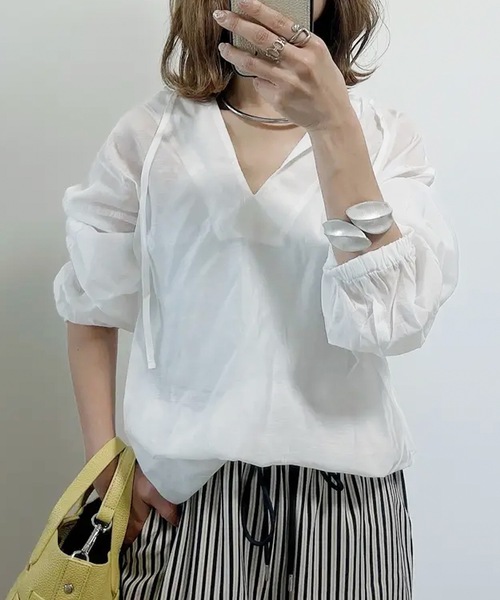 ブラウス シャツ El mar　シアーパーカーシャツ レディース CANAL JEAN ブラウス シャツ El mar シアーパーカーシャツ