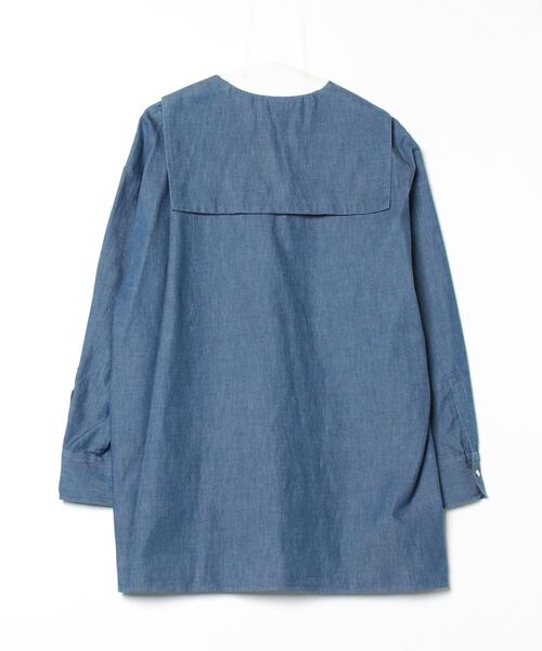 ブラウス シャツ 「mikomori × THIRD MAGAZINE」DENIM SAILOR COLLAR SHIRT レディース mikomori × THIRD MAGAZINE】DENIM SAILOR COLLAR SHIRT（シャツ