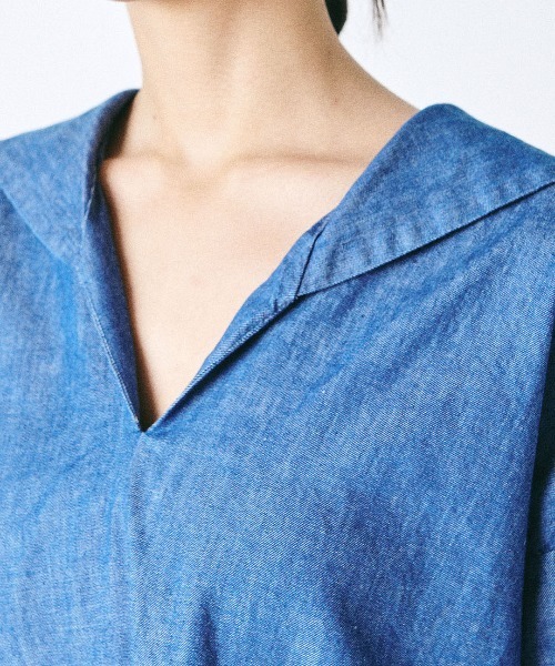 mikomori × THIRD MAGAZINE】DENIM SAILOR COLLAR SHIRT（シャツ
