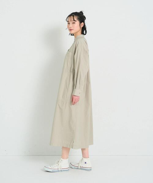 conges payes ADIEU TRISTESSE(コンジェ ペイエ アデュートリステス)の「ステッチワークシャツワンピ(ワンピース・レディース・チャコールグレー/グリーン・38)」の11枚目の写真