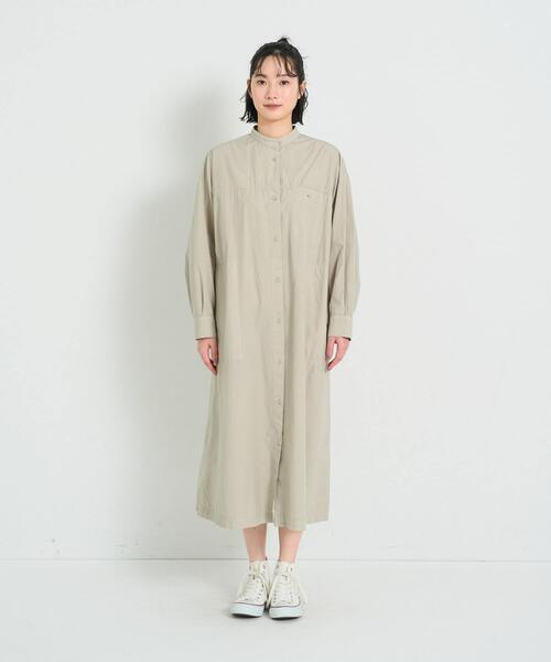 conges payes ADIEU TRISTESSE(コンジェ ペイエ アデュートリステス)の「ステッチワークシャツワンピ(ワンピース・レディース・チャコールグレー/グリーン・38)」の13枚目の写真
