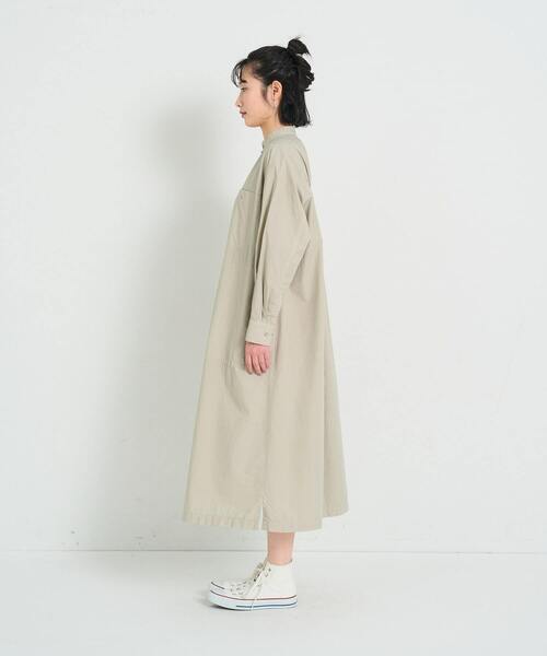 conges payes ADIEU TRISTESSE(コンジェ ペイエ アデュートリステス)の「ステッチワークシャツワンピ(ワンピース・レディース・チャコールグレー/グリーン・38)」の14枚目の写真