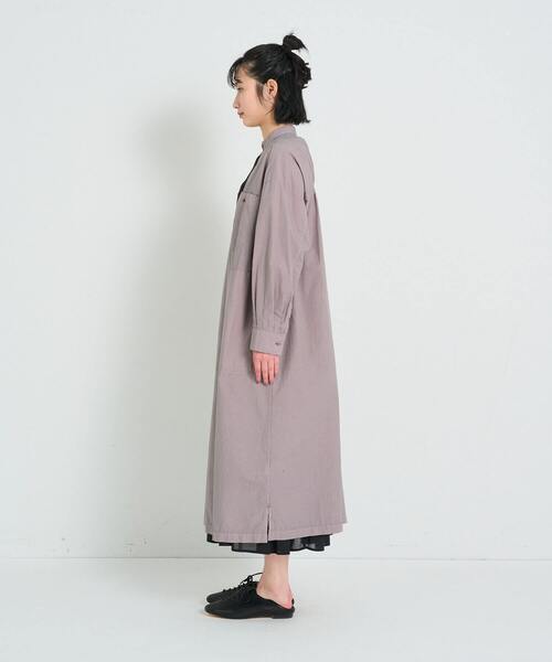 conges payes ADIEU TRISTESSE(コンジェ ペイエ アデュートリステス)の「ステッチワークシャツワンピ(ワンピース・レディース・チャコールグレー/グリーン・38)」の21枚目の写真