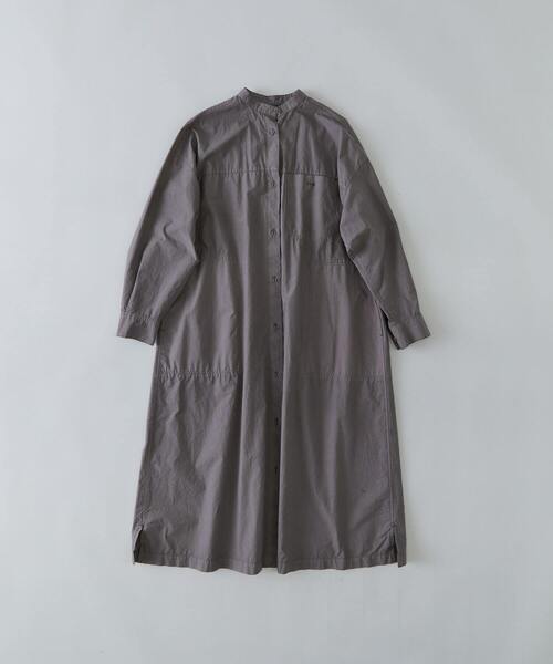 conges payes ADIEU TRISTESSE(コンジェ ペイエ アデュートリステス)の「ステッチワークシャツワンピ(ワンピース・レディース・チャコールグレー/グリーン・38)」の3枚目の写真