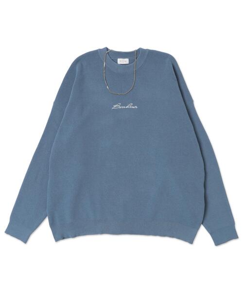 BROWNY（ブラウニー）の「BROWNY/アクセ付きワンポイントニットプルオーバー（ニット/セーター・メンズ・サックスブルー/オフホワイト・LARGE/MEDIUM）」の19枚目の写真