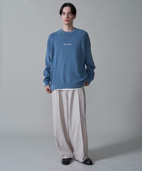 BROWNY（ブラウニー）の「BROWNY/アクセ付きワンポイントニットプルオーバー（ニット/セーター・メンズ・サックスブルー/オフホワイト・LARGE/MEDIUM）」の15枚目の写真