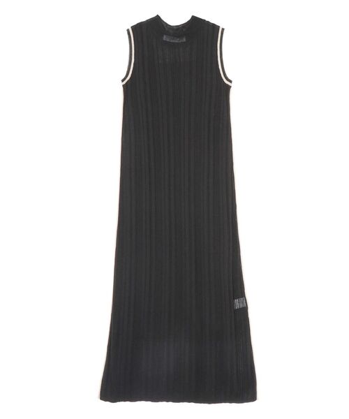 新品　ラグナムーン　定価¥1万5400円　ロングワンピース　黒 セール】カラーネックタイトニットワンピース（ワンピース