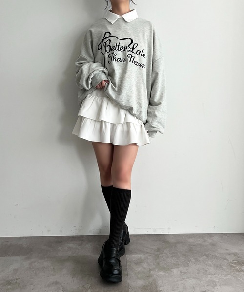 apres jour(アプレジュール)の「刺繍ロゴスウェット(スウェット・レディース・オートミール/ネイビー/ピンク・フリー/X-LARGE)」の8枚目の写真