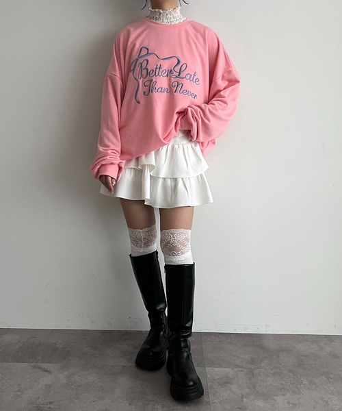 apres jour(アプレジュール)の「刺繍ロゴスウェット(スウェット・レディース・オートミール/ネイビー/ピンク・フリー/X-LARGE)」の19枚目の写真