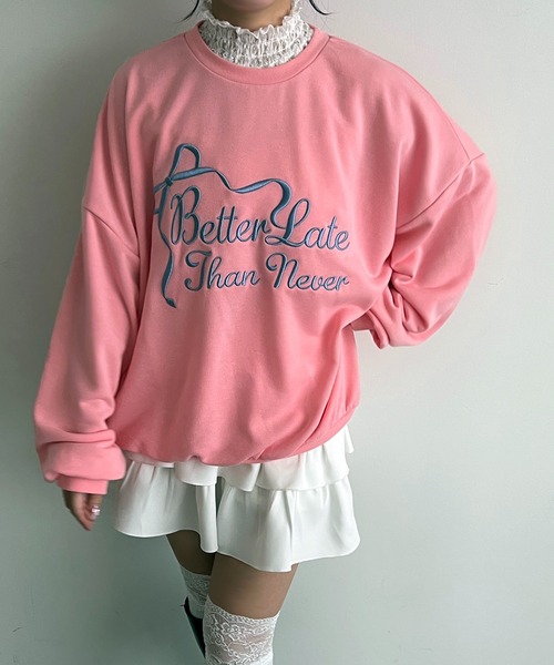 apres jour(アプレジュール)の「刺繍ロゴスウェット(スウェット・レディース・オートミール/ネイビー/ピンク・フリー/X-LARGE)」の17枚目の写真