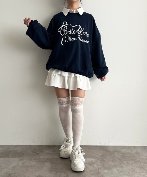 apres jour(アプレジュール)の「刺繍ロゴスウェット(スウェット・レディース・オートミール/ネイビー/ピンク・フリー/X-LARGE)」の16枚目の写真