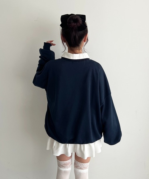apres jour(アプレジュール)の「刺繍ロゴスウェット(スウェット・レディース・オートミール/ネイビー/ピンク・フリー/X-LARGE)」の14枚目の写真