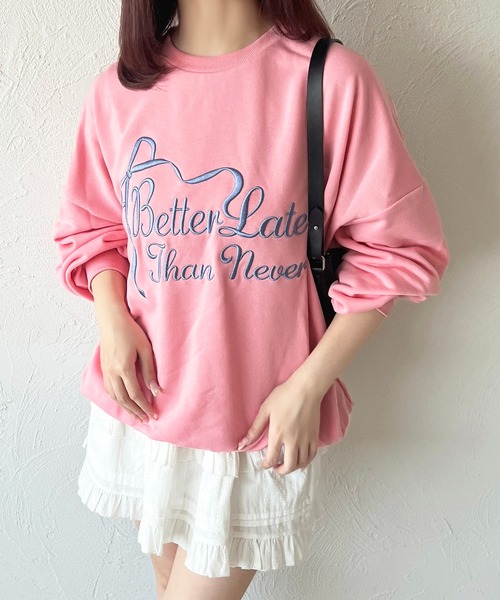 apres jour(アプレジュール)の「刺繍ロゴスウェット(スウェット・レディース・オートミール/ネイビー/ピンク・フリー/X-LARGE)」の21枚目の写真