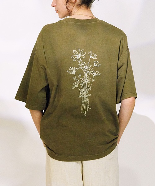 ムラサキスポーツ（ムラサキスポーツ）の「RIKKA FEMME/リッカファム ピグメント加工Tシャツ RF25SS10（Tシャツ/カットソー・レディース・ブラウン/カーキ/ネイビー・FREE）」の2枚目の写真