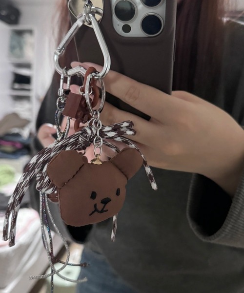 ハート カラビナ付き マルチウェイ ストラップ もぐもぐくま ベア