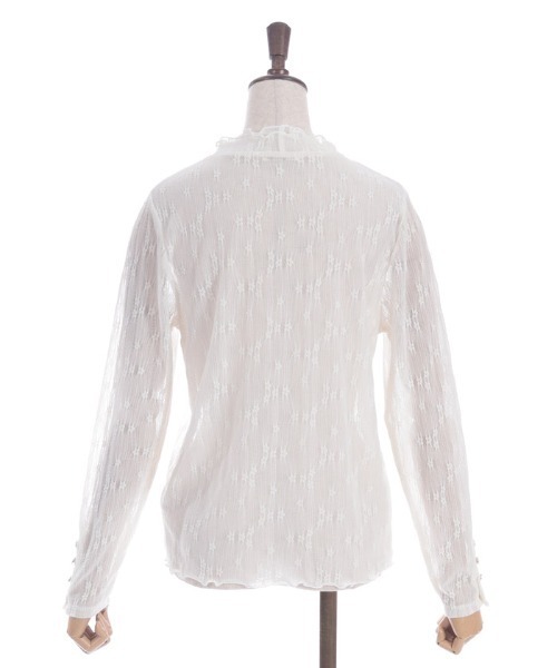 axes femme(アクシーズファム)の「連ボタン花レースインナー(Tシャツ/カットソー・レディース・ピンク/キナリ/ブラック・FREE)」の6枚目の写真