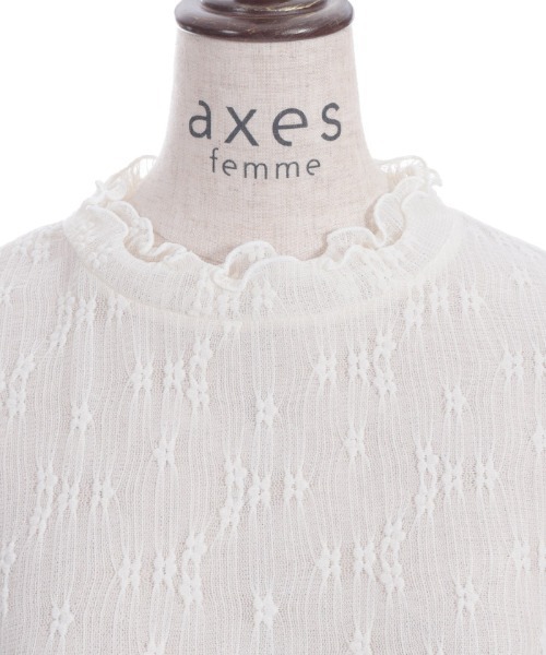 axes femme(アクシーズファム)の「連ボタン花レースインナー(Tシャツ/カットソー・レディース・ピンク/キナリ/ブラック・FREE)」の7枚目の写真