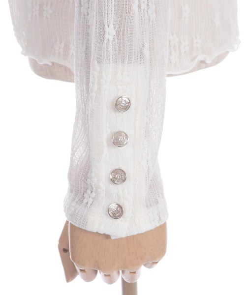 axes femme(アクシーズファム)の「連ボタン花レースインナー(Tシャツ/カットソー・レディース・ピンク/キナリ/ブラック・FREE)」の11枚目の写真