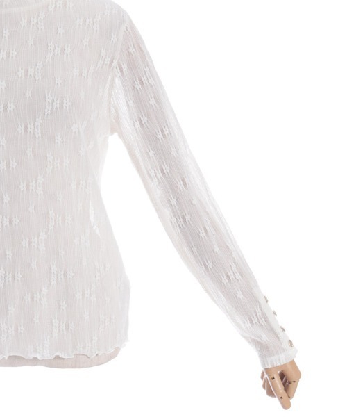 axes femme(アクシーズファム)の「連ボタン花レースインナー(Tシャツ/カットソー・レディース・ピンク/キナリ/ブラック・FREE)」の13枚目の写真