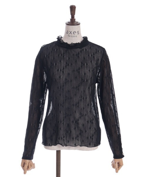 axes femme(アクシーズファム)の「連ボタン花レースインナー(Tシャツ/カットソー・レディース・ピンク/キナリ/ブラック・FREE)」の14枚目の写真