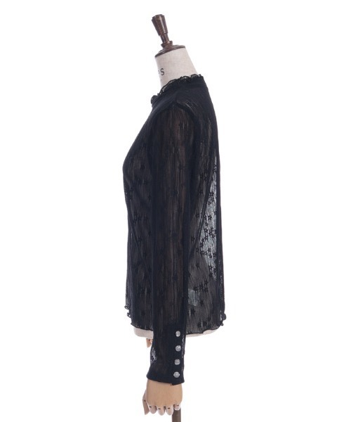 axes femme(アクシーズファム)の「連ボタン花レースインナー(Tシャツ/カットソー・レディース・ピンク/キナリ/ブラック・FREE)」の15枚目の写真