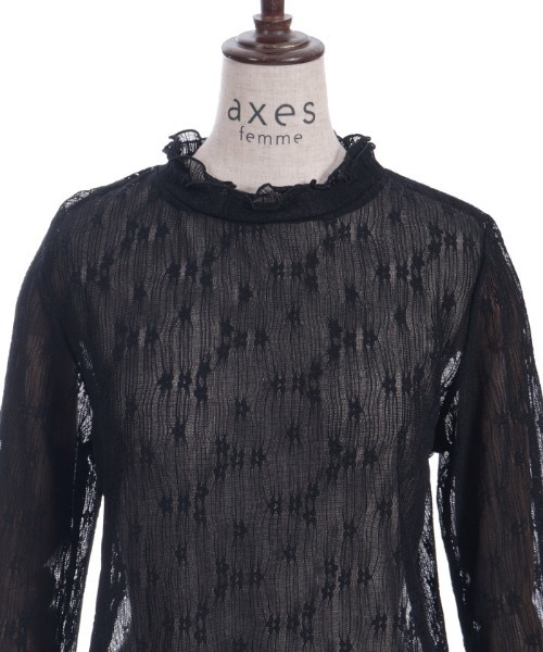 axes femme(アクシーズファム)の「連ボタン花レースインナー(Tシャツ/カットソー・レディース・ピンク/キナリ/ブラック・FREE)」の17枚目の写真