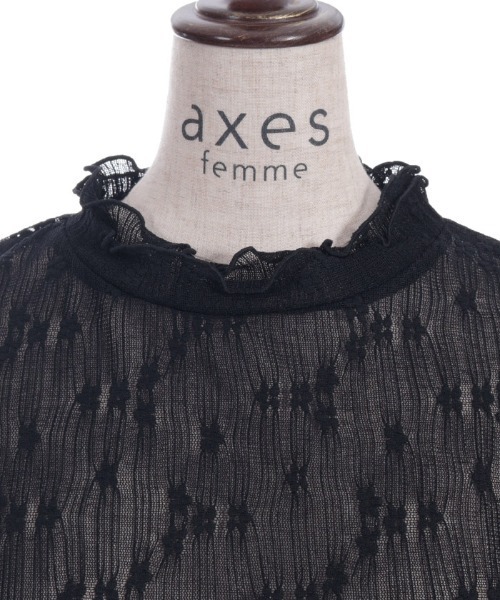 axes femme(アクシーズファム)の「連ボタン花レースインナー(Tシャツ/カットソー・レディース・ピンク/キナリ/ブラック・FREE)」の19枚目の写真