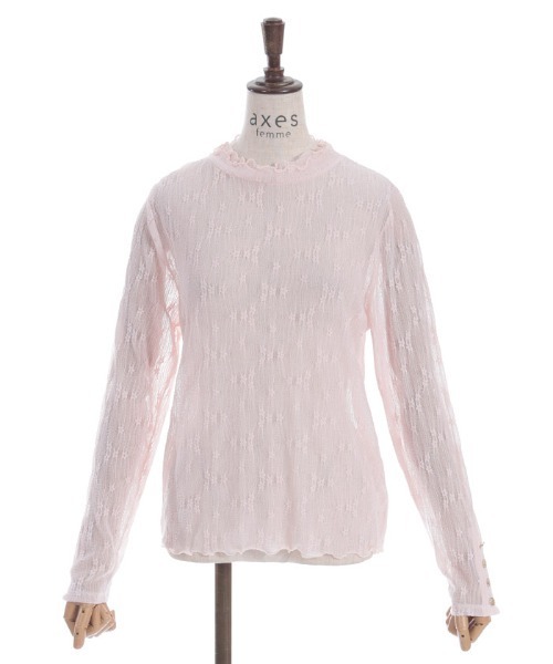 axes femme(アクシーズファム)の「連ボタン花レースインナー(Tシャツ/カットソー・レディース・ピンク/キナリ/ブラック・FREE)」の22枚目の写真