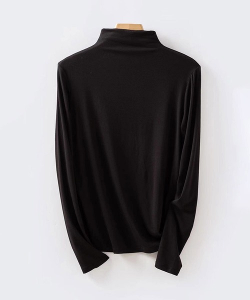 aimoha（アイモハ）の「リブ編みハイネック長袖トップス（Tシャツ/カットソー・レディース・ホワイト/ブラック/チョコ/マスタード/グレー/ダークグレー・FREE）」の20枚目の写真