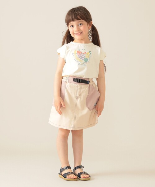 BEAMS mini（ビームスミニ）の「フルーツ スカラップ Tシャツ 2025SS（90～150cm）（Tシャツ/カットソー・キッズ・ピンク/オフホワイト・90/110/120/130/140/150/100）」の7枚目の写真