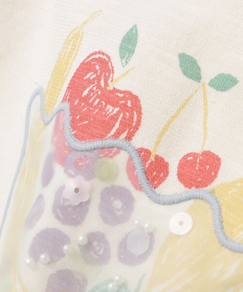 BEAMS mini（ビームスミニ）の「フルーツ スカラップ Tシャツ 2025SS（90～150cm）（Tシャツ/カットソー・キッズ・ピンク/オフホワイト・90/110/120/130/140/150/100）」の15枚目の写真