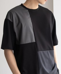 URBANCOLLECTION カットジョーゼット 布帛パネル切替テーパードTシャツ