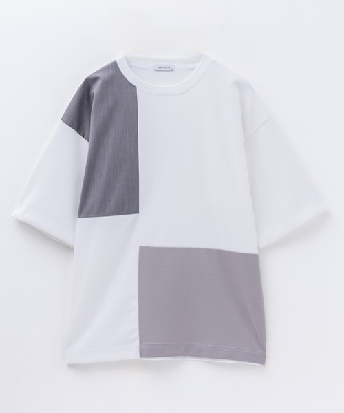URBAN COLLECTION（アーバンコレクション）の「URBANCOLLECTION カットジョーゼット 布帛パネル切替テーパードTシャツ（Tシャツ/カットソー・メンズ・ブラック系その他/ホワイト系その他・S/M/L/XL）」の15枚目の写真