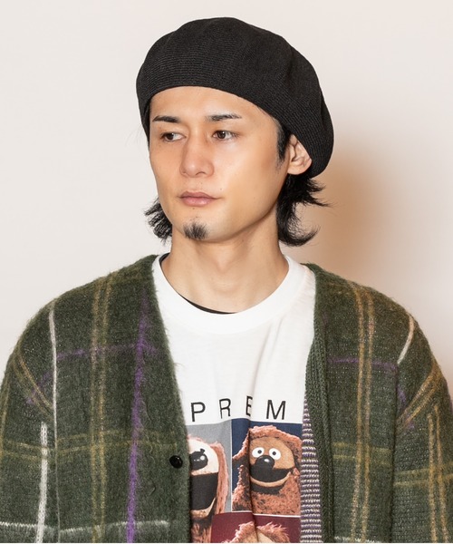 kazu GDC CA4LA linen beret ベレー帽 黒 GDC×CA4LA ベレー帽 黒 GDC×